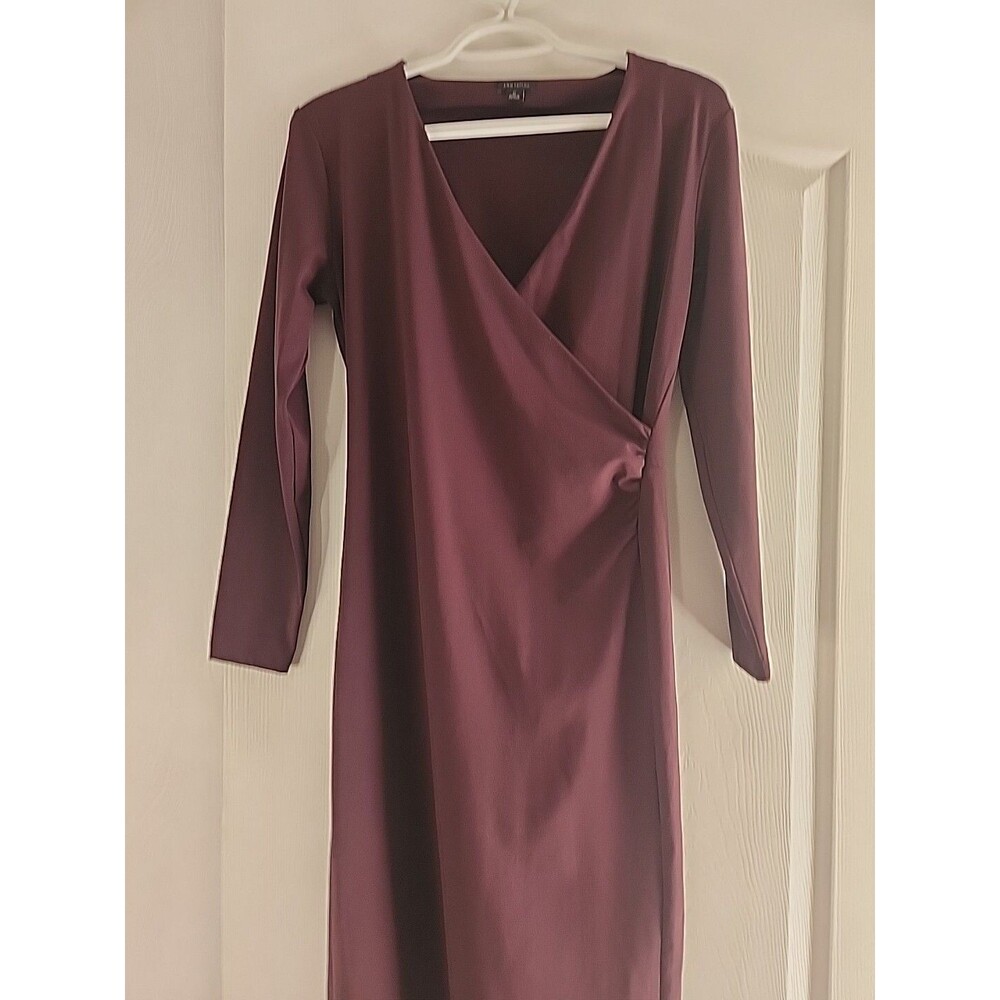 Ann Taylor LOFT  V-Neck Dress Burgundy Size Xs